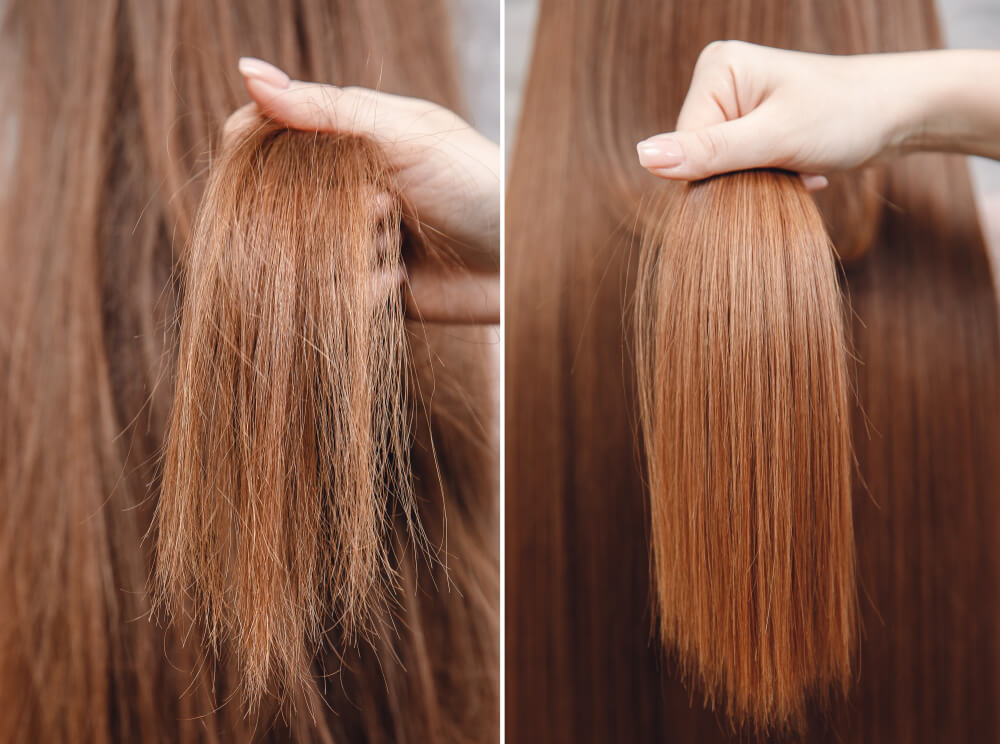 Smooth hair treatment result at professional salon