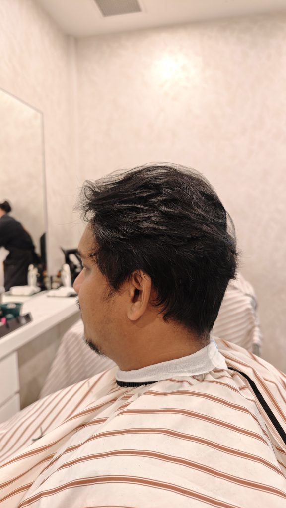Men’s Hair Colour & Haircut in Orchard, Singapore – Modern Fade with Textured Finish before