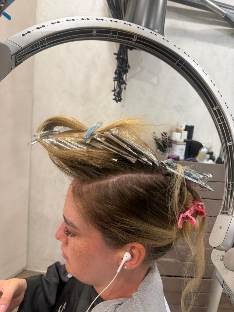 Hair Colour Transformation in Orchard, Singapore – Blonde Balayage with Gloss Finish before