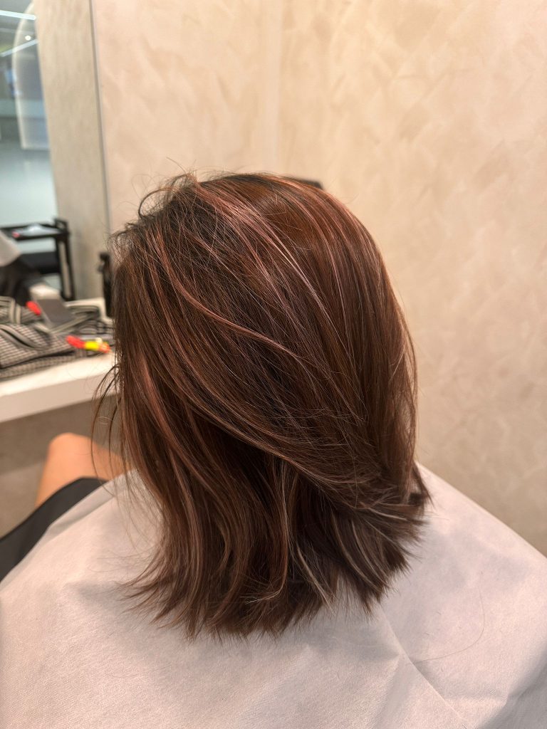 Women’s Hair Colour Transformation – From Warm Brown to Deep Violet ✨ before