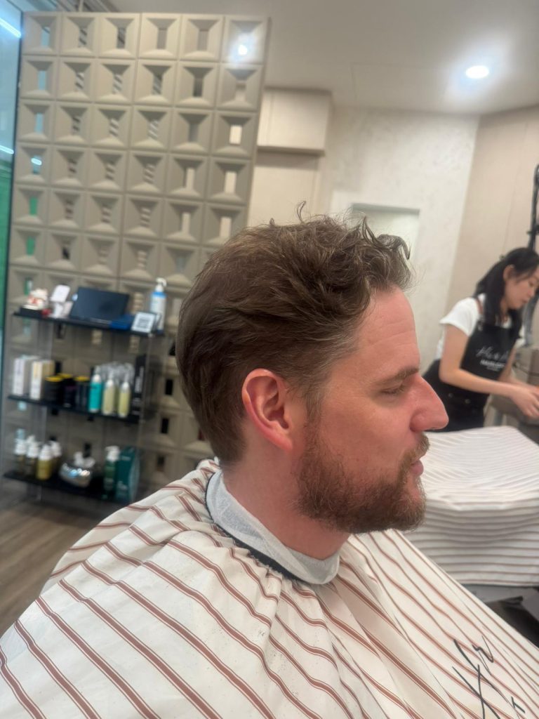 Men’s Classic Taper Cut + Beard Trim – Clean, Polished Finish ✨ before