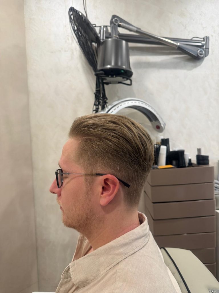 ✂️ Men’s Classic Slick Back + Taper Fade – Clean, Polished Transformation after