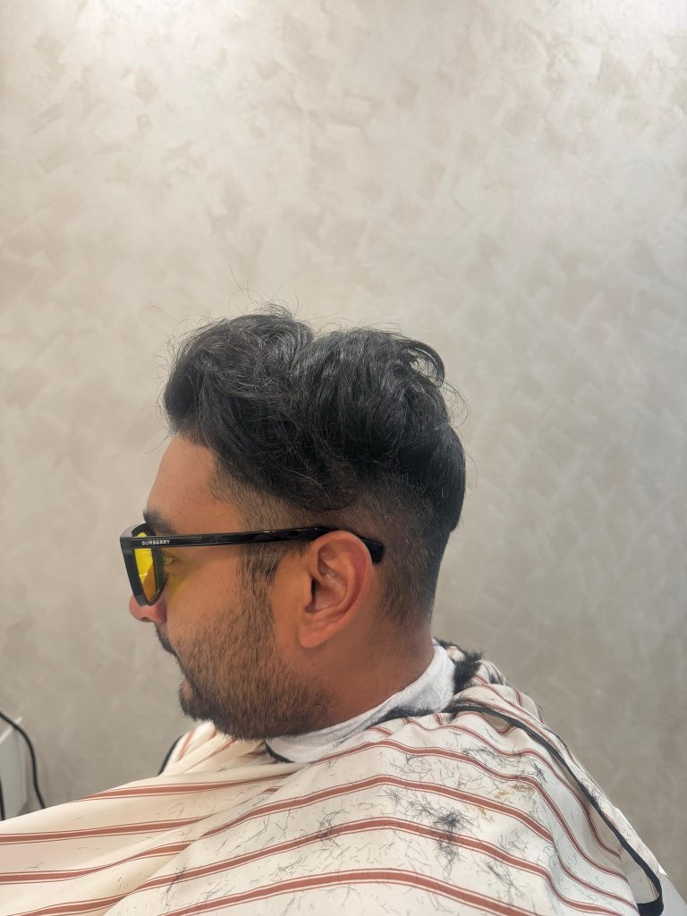 ✂️ Haircut & Beard Trim Transformation – Sharp Fade with Clean Beard Definition before