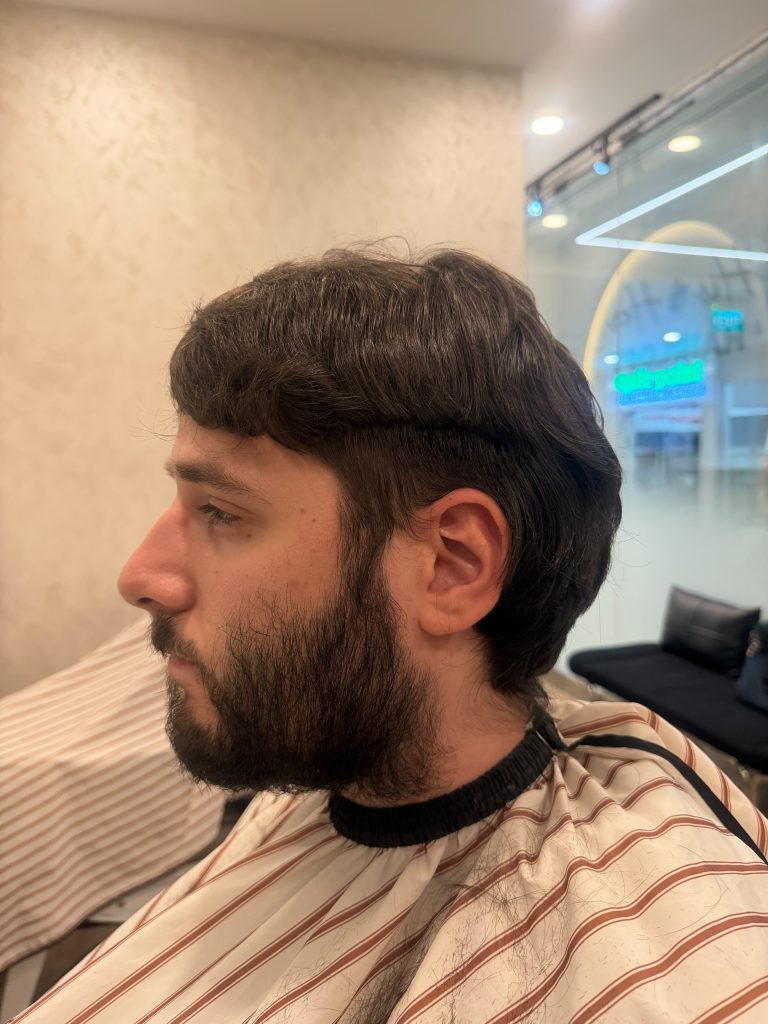 Classic Side Part Haircut & Beard Shape Up | Men’s Grooming Transformation in Orchard Singapore before
