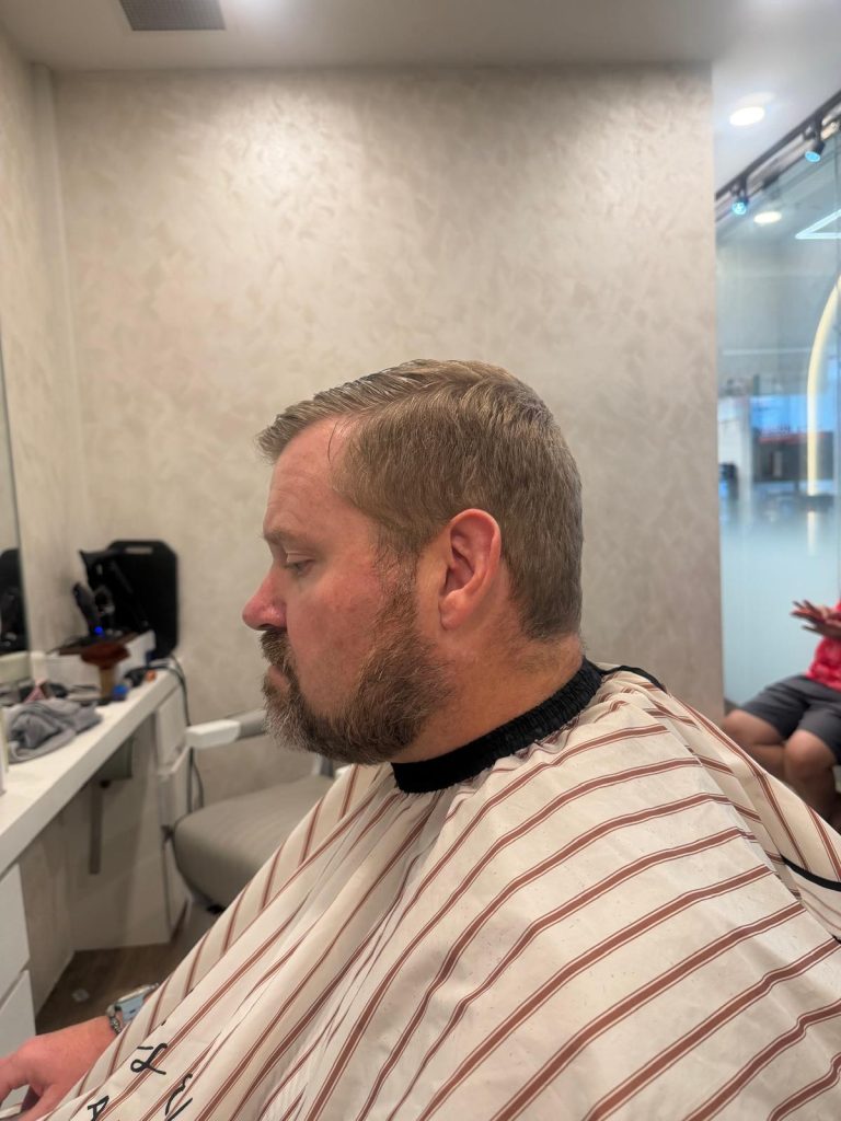 Classic Side Part Haircut & Beard Grooming Transformation | Orchard Singapore before