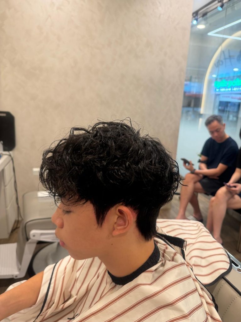 Curly Hair Perm + Down Perm Transformation | Korean Men’s Hairstyle in Orchard Singapore after