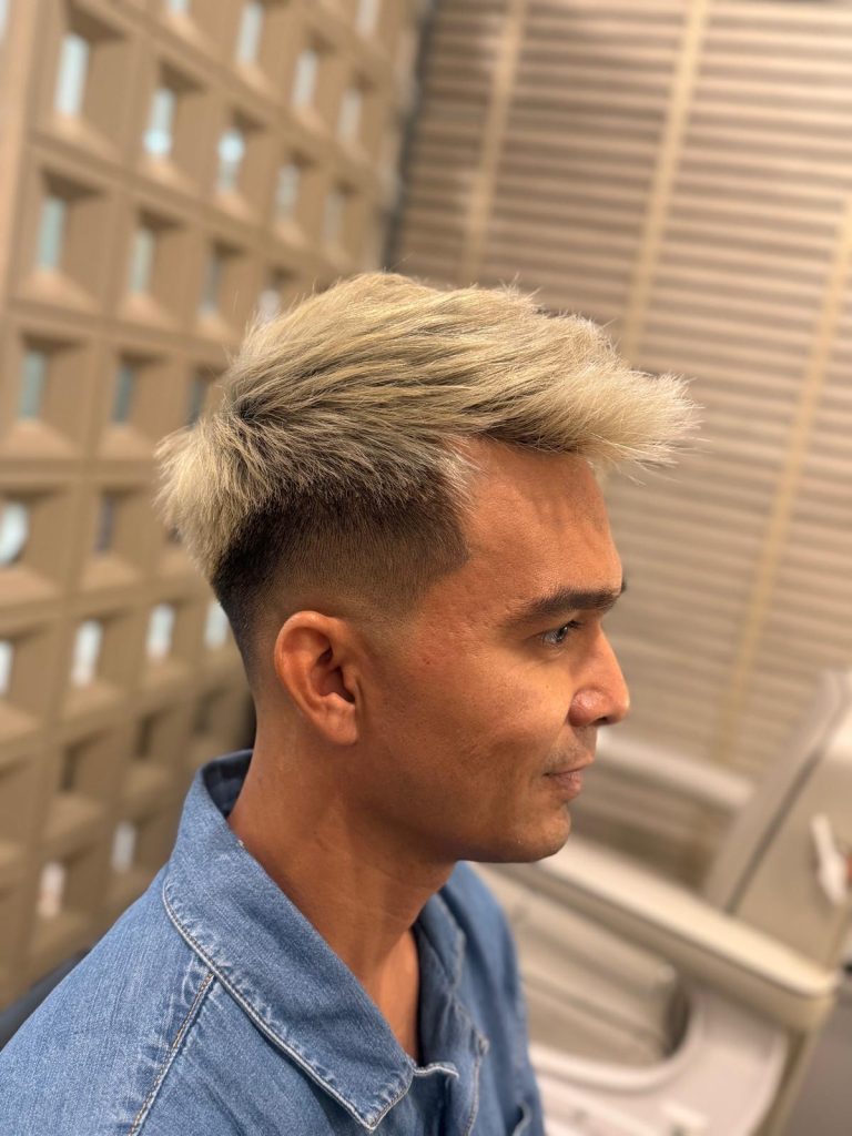 Grey Hair Transformation with a Modern Textured Fade | Men’s Haircut in Orchard Singapore after