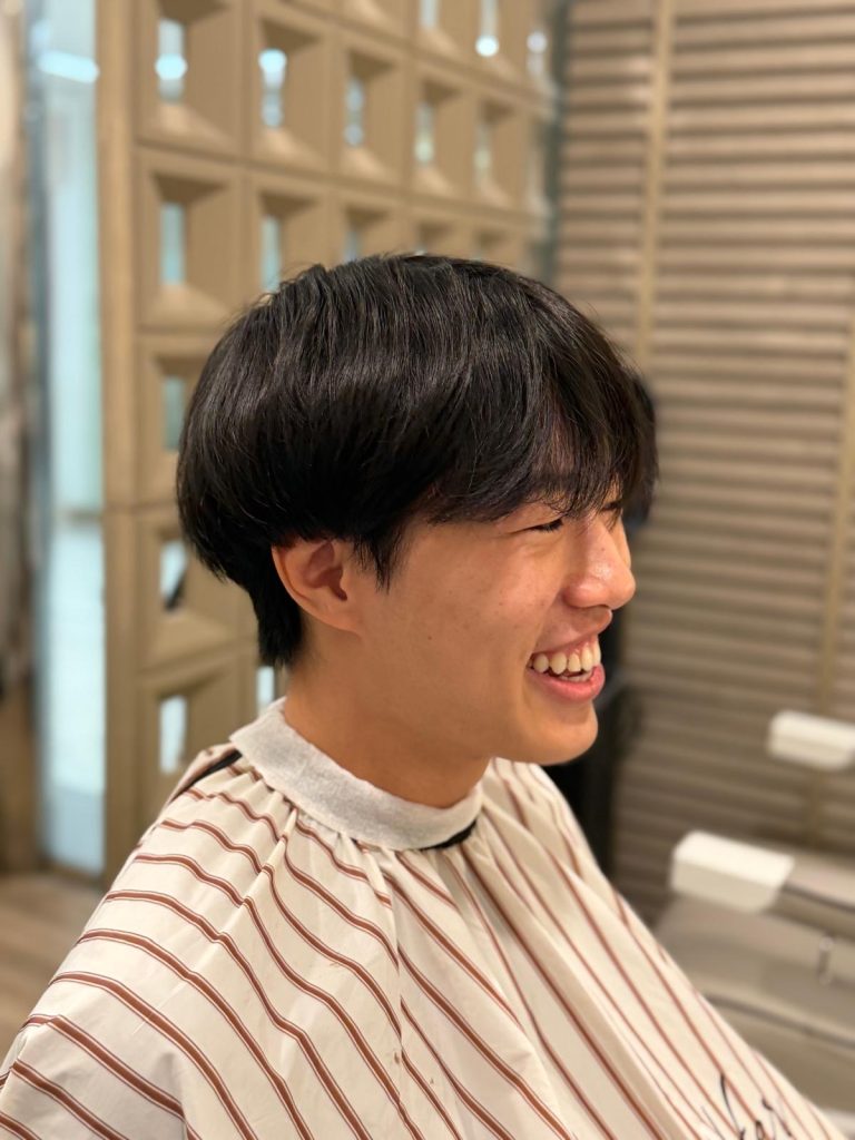 Korean Two-Block Haircut with Low Taper Fade in Orchard Singapore before
