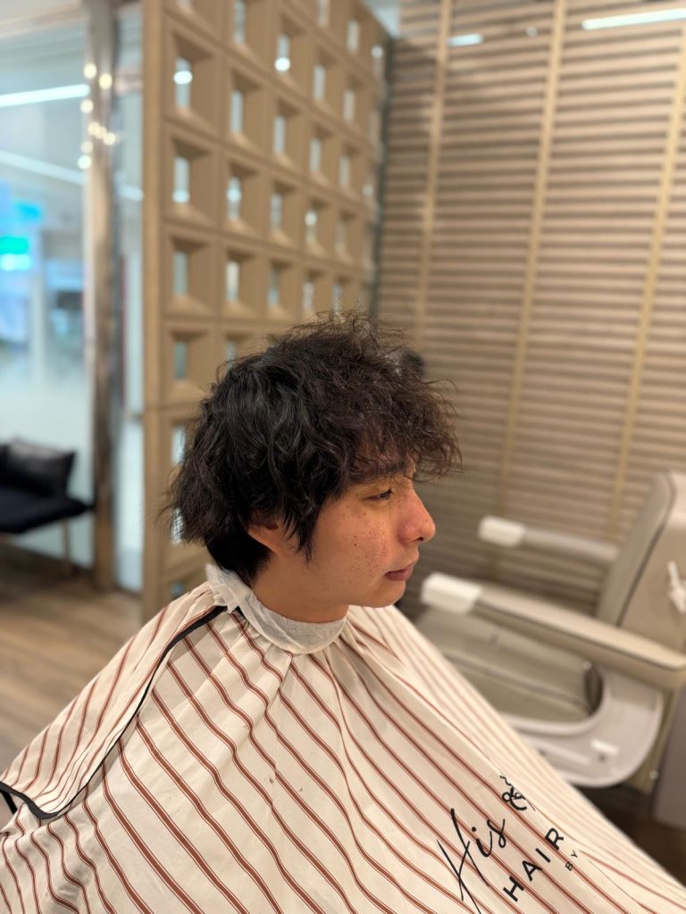 Men’s Curly Haircut with Low Fade in Orchard Singapore | Fresh Transformation before