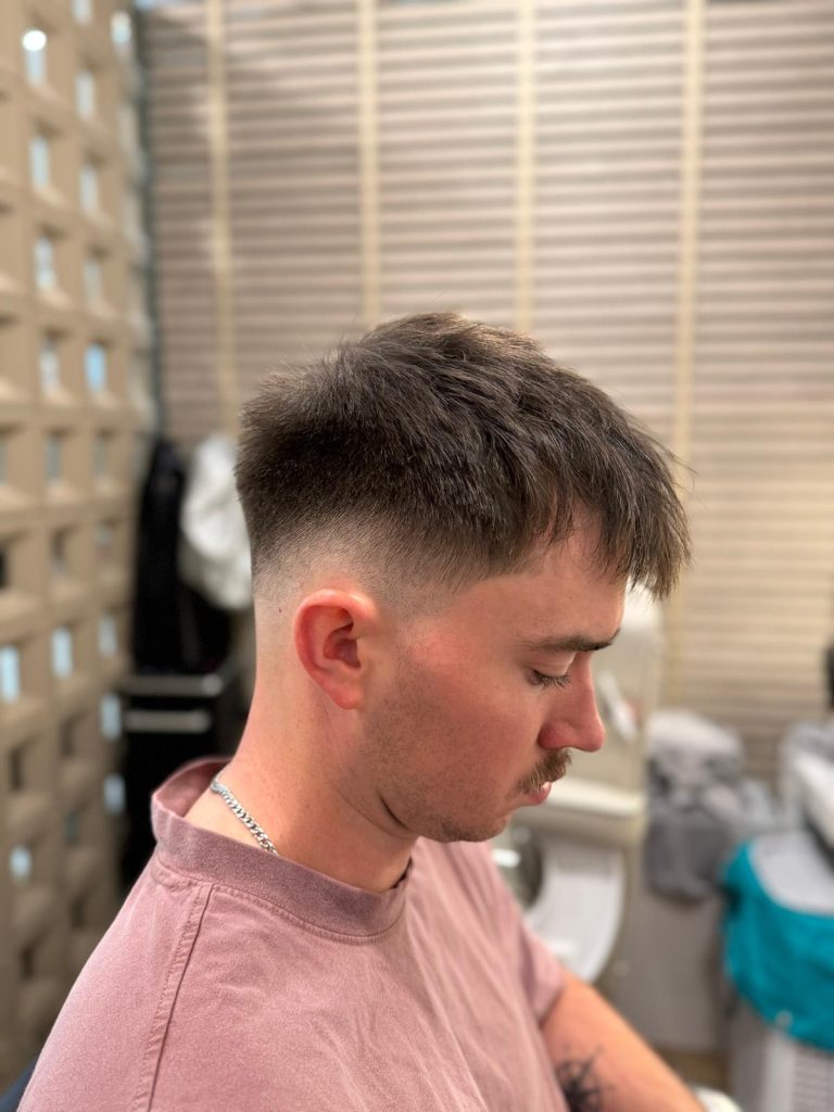 Men’s Skin Fade Haircut in Orchard Singapore | Sharp Textured Finish after