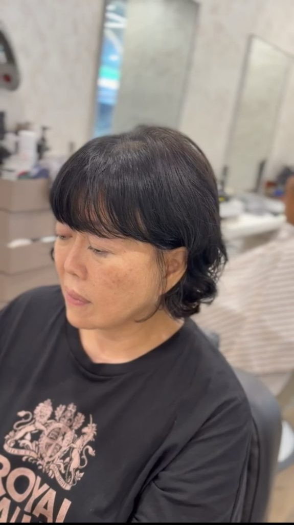 Ladies’ Layered Haircut in Orchard Singapore | Soft Layers & Fringe after