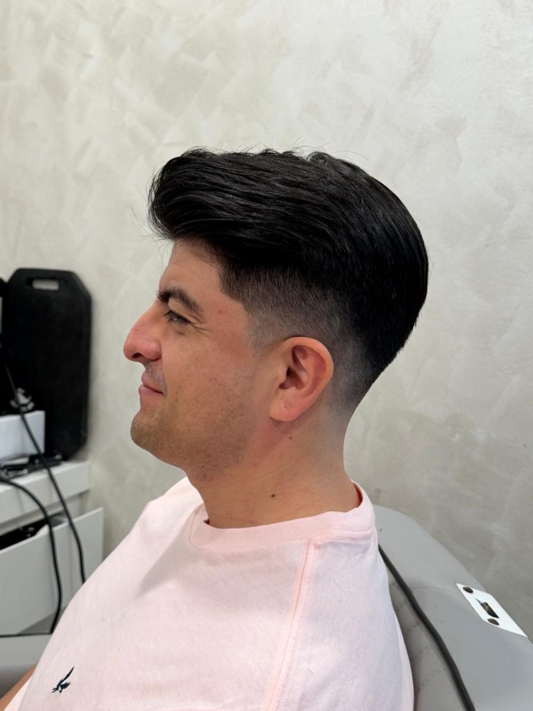 Modern Pompadour Haircut in Orchard Singapore | Clean Fade & Volume after